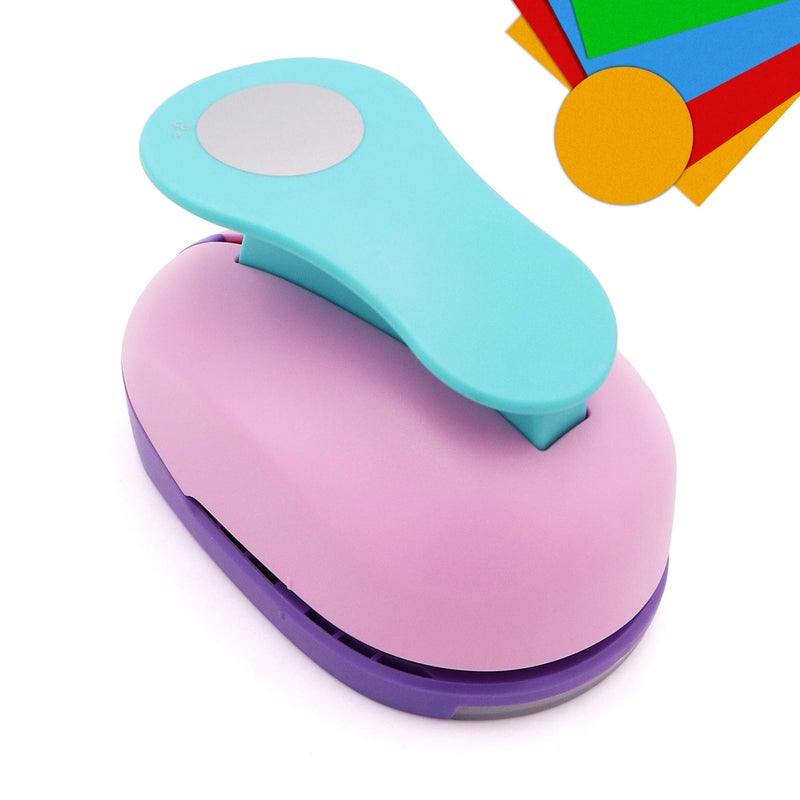 Jeemitery Jeemiter 3 Inch Circle Hole Punch | Heavy Duty Lever Punch for Cardstock & Thick Paper | Cuts Clean 3" Circles for Tags & Crafts | Random Color - Image 1